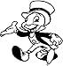 Jiminy Cricket White Vinyl Car/Laptop/Window/Wall Decal