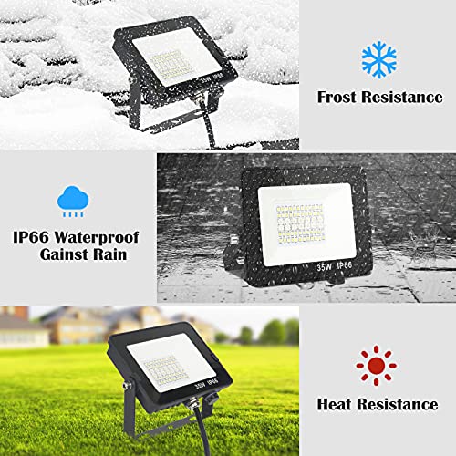 Totofac 35W RGB LED Flood Lights, 100W Equivalent Outdoor, Color Changing Smart Floodlights, IP66 Waterproof, Timing & Music Sync & 2700K & 16 Million Colors for Stage Garden Party Halloween