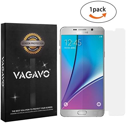Samsung Note 5 Screen Protector,VAGAVO9H Tempered Glass Screen Protector Transparent Film HD Clear 2.5D Curved Edge To Edge 0.3mm for Samsung Note 5 (1 pack)