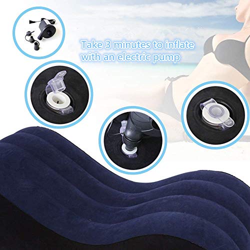 Inflatable Multifunctional Sofa - Yoga Chaise Lounge/Relax Chair -Bed Sofa with Handcuffs & Leg Cuffs- Portable Magic Cushion Ramp Body Pillow Inflatable Furniture Lounger for Couples (1)
