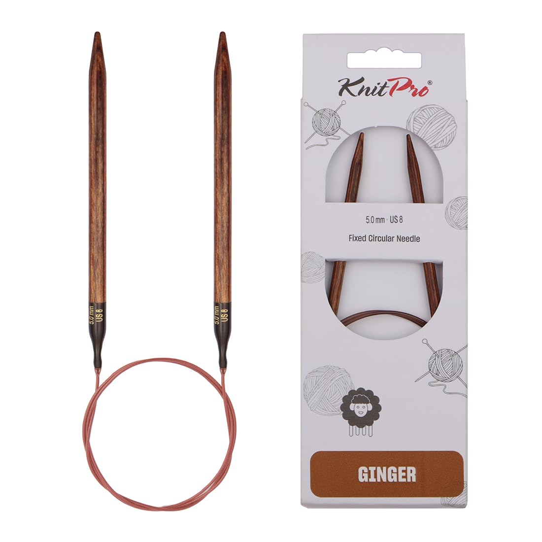 KnitPro Ginger Fixed Circular Needles 47" (120cm) | 5.00mm — image 1