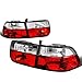For 1996-2000 Honda Civic 2Dr Coupe Pair Red/Clear Lens Tail Light Brake/Reverse Lamps