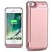iPhone 5 / 5S / 5C / SE Battery Case,TQTHL Update [4800mAh] External Battery Backup Protective Charger Case for iPhone 5 / 5S / 5C / SE (Built-in USB Output Power Bank) LED Indicator Light - Rose Gold