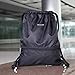 Esvan proof Gymbag Large Drawstring Backpack Gymsack Sackpack For Sport Traveling Basketball Yoga Running(Black)
