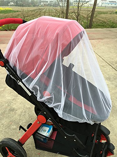 SYOOY 2 PCS Stroller Mosquito Net Insect Netting for Baby Strollers Cribs Car Seats Cradles White