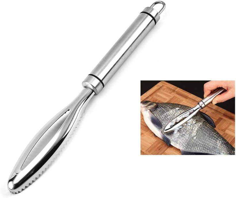 CHUER Fischentschupper, Edelstahl Fischschupper Profi Fisch Entschupper Fischschaber(24.9 * 3cm)