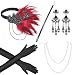 Beelittle 1920s Accessories Headband Earrings Necklace Gloves Cigarette Holder (E5) primary