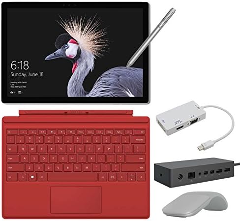 2017 New Surface Pro Bundle ( 6 Items ): Core i7 16GB 512GB Tablet, Surface Dock, Surface Type Cover Red (2016), Surface Pen Silver, Surface Arc Mouse Light Grey, Mini DisplayPort Adaptor