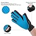 Aivituvin Pet Grooming Glove Dog Brush Compatible Dog & Cat,Horse with Short & Long Hair-Deshedding Gloves-Rubber Massage Tips Hair Remover Mitt with Five Finger Design-Double Side Use