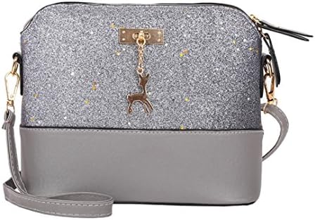 Dragon868 Women’s Elegant Leather Shoulder Bag, Work, Office Crossbody Handbag, Clutch Bag, Leisure Handbag With Strap, Rucksack, School grey