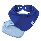 Bumkins Absorbent Cotton Bandana Bib, Blue, 2 Count