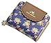 ETIAL Women's Vintage Floral Zip Mini Wallet Short Design Coin Purse Royal Blue