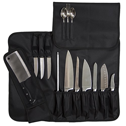 Chef’s Knife Roll Bag (14 slots) Holds 10 Knives PLUS Meat Cleaver