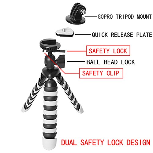 Fantaseal-DSLR-Camera-Action-Cam-Mini-Tripod-2-in-1-Flexible-Stand-Tripod-for-GoPro-Sony-Garmin-Virb-XE-SJCAM-Xiaomi-Yi-Tripod-Table-Desk-Tripod-Travel-Portable-Universal-Tripod-Video-Tripod