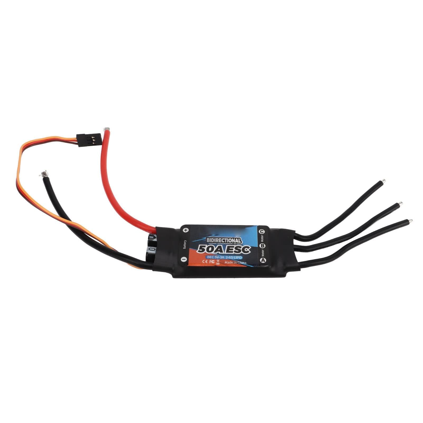 HERCHR 50A ESC 2S to 6S Lipo Brushless ESC 5V 3A RC Drone Brushless Electric Speed Controller for RC Drone Airplane Quadcopter Car Boat Underwater Thruster forRC Car/Boat, Underwater Thruster