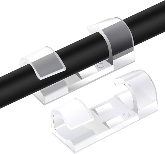 60Pcs Clips Câble, Clips Rangement de Câble avec de Tampons Auto