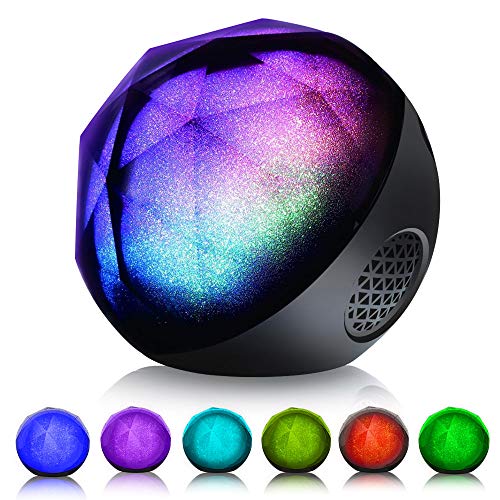 Bluetooth Speakers, VersionTECH. Mini Portable LED Colorful Wireless Loud Stereo Sound Speaker with Remote Control, TF Card, AUX Cable, Enhanced Bass for iPhone Samsung and More Black