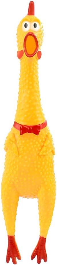 Creative Shrilling Chicken Durable Squeeze Screaming Toy Rubber Squawking Chicken for Stress Relief