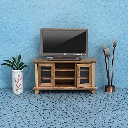 Puppenhaus Miniatur TV Spielzeug Simulation Miniatur TV Fernseher mit Fernbedienung Puppenhaus Dekoration für 1/12… – Bild 7