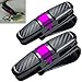 FineGood 2 Pack Glasses Holders for Car Sun Visor, Sunglasses Eyeglasses Mount with Ticket Card Clip - Black + Pink