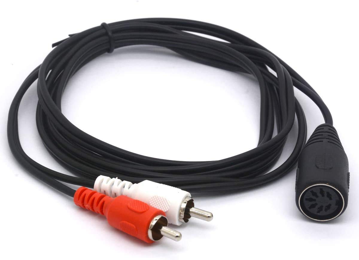 OpenII MIDI Din 7 Pin Female to Dual RCA Male Professional Grade Audio Cable for Bang & Olufsen, Naim, Quad.Stereo Systems (1.5 meter)