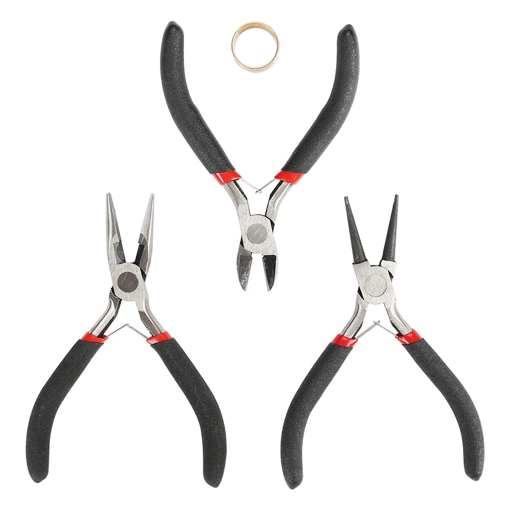 Jewelry Pliers Set - Jewellery Making Tools: Needle Nose, Round Nose Pliers, Wire Cutters, Jump Ring Tool for DIY Handmade Crafts & Earrings