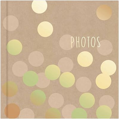 Picture This Kraft Cover Gold Polka Dot Photo Album Holds 200 6x4