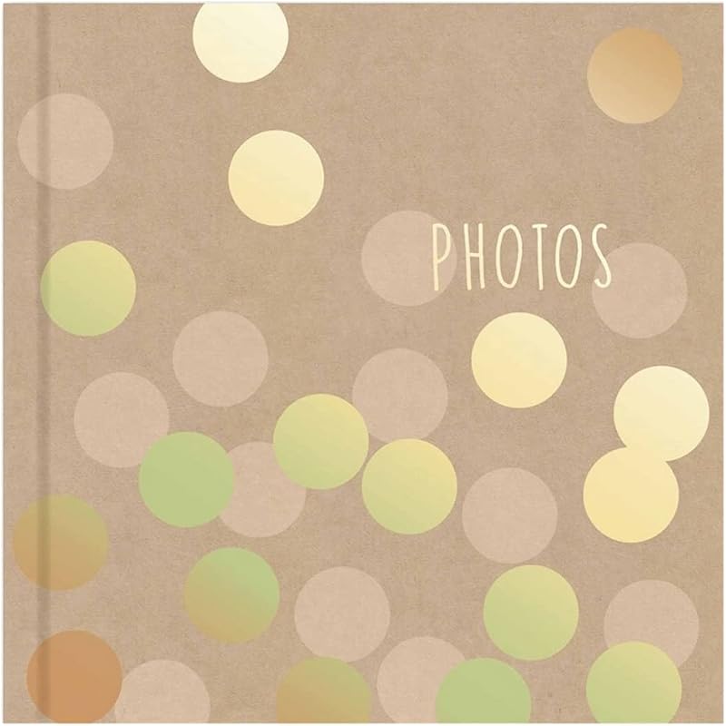 Picture This Kraft Cover Gold Polka Dot Photo Album Holds 200 6x4