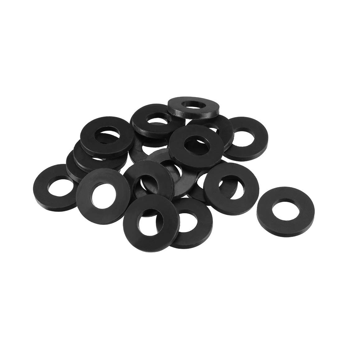TOP-VIGOR 20Pcs Rubber Flat Washers, 25mm OD 12mm ID 3mm Thickness Heavy Duty Black Rubber Grommet Vibration Damping Pads Sealing Gasket Washers for Faucet Pipe Water Hose Fastener Bolt