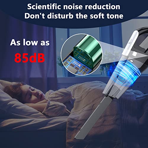 Handstaubsauger, 8000PA Kabellos Handstaubsauger Akku, 6000mAh Leistungsstarker Staubsauger Aufladbar Autostaubsauger mit 2 Waschbarer HEPA Filters, Kabellos Autostaubsauger für Haus, Auto,Tierhaare