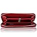 ECOMBOS Women Long Wallet leather Zipper Around Print Morning Glory Red