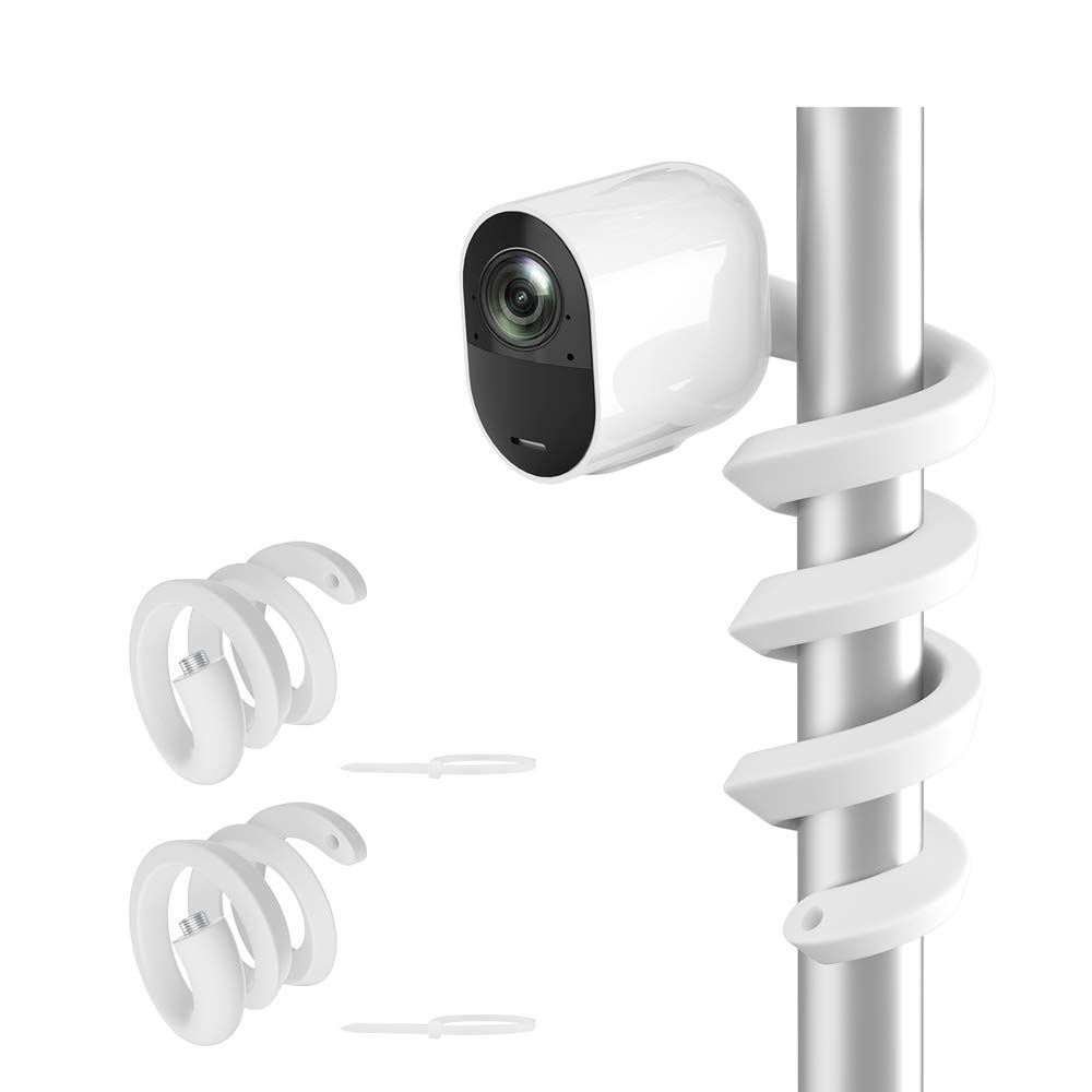HOLACA Flexible Mount Compatible with Eufycam 1/2/2C/2C Pro/3/3C/E, Arl o Pro 2/3/4/Ultra 1&2/Essential Surveillance Cameras, and Other Cameras with 1/4" Thread, White | 2PCS