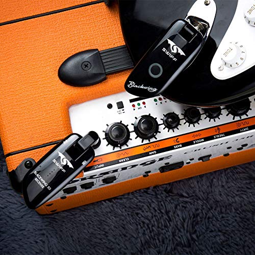 CactusAngui Digital Wireless Guitar Bass Musical Instrument Transmitter Receiver System Black