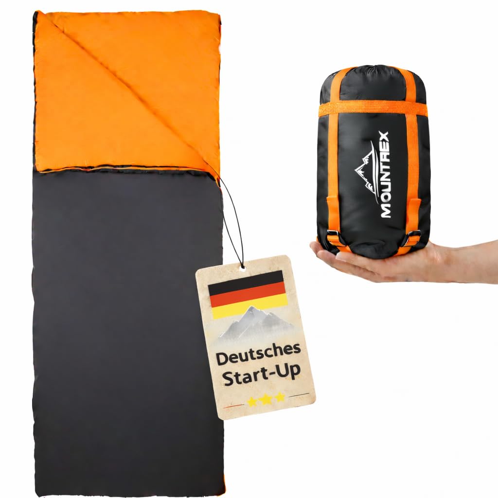 MOUNTREX® Sleeping Bag - Small Pack Size & Ultralight (700 g) Summer Blanket Sleeping Bag - Outdoor Summer Sleeping Bag - Camping, Travel, Festival - Linkable