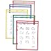 C-Line Reusable Dry Erase Pockets, 9 x 12 Inches, Assorted Primary Colors, 5 Pockets per Pack (40630)