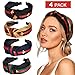 4 Pack Hair Hoop with Bee Animal - Green Red Green Stripe Headbands - Cross Knot Hair bands with Cloth Wrapped for Women (A: 4pack headbands)