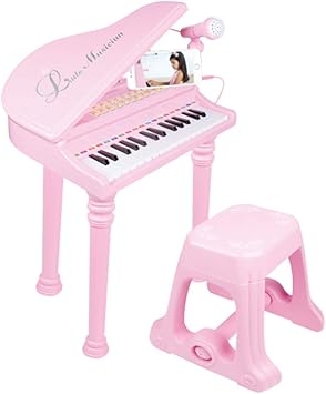 piano de juguete con microfono