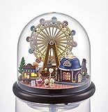 DIY Mini Glassball Wooden Dollhouse Miniature Kit with LED Idea Gift Travel world Series--Ferris Wheel