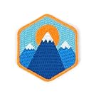 Patch - Three Mountain Embroidered Sew or Iron-on Backing Patch
