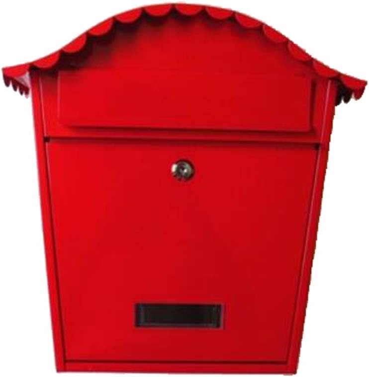 ZfgG Wall-mounted Mailbox, Letter Box, Garden Letter Box (Color : Red)