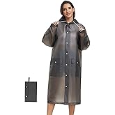 MOCOTONO Reusable Thicken EVA Rain Ponchos for Adults (1 Pack)- Extra Long Rain Jackets Raincoats for Men Women