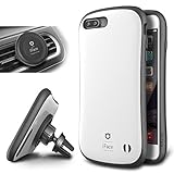 iFace Duo Case and Magnetic Car Mount set for iPhone 7 Plus - 2 in 1 Rugged Military Grade Protective Case with Car Holder/Kickstand [Pearl White]
