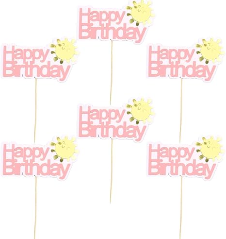 Amazon Co Jp Yardwe 6ピースケーキトッパーハッピーバースデー笑顔太陽カップケーキトッパー手紙飾り誕生日ケーキ用品パーティー装飾ピンク Generic Amazon Co Jp Yardwe 6ピースケーキトッパーハッピーバースデー笑顔太陽カップケーキトッパー手紙飾り誕生日ケーキ用品パーティー装飾ピンク Generic