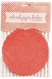 Sew Easy Industries 25 Doilies, 4 by 4-Inch, Red Papaya