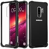 MoKo Samsung Galaxy S9 Case, Crystal Clear Reinforced Corners TPU Bumper and Hybrid Rugged Anti-Scratch Transparent Panel Cover Compatible for Samsung Galaxy S9 5.8 Inch 2018 - Black