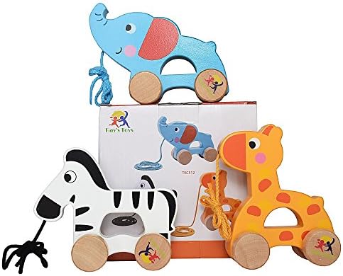 Tooky Toy Fun and Educational Learning Wooden Pull Along Zebra