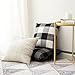 MIULEE Halloween Pack of 2 Farmhouse Buffalo Check Plaids Linen Throw Pillow Covers Soft Soild Decorative Home Decor Outdoor Cushion Case for Sofa Bedroom 18 x 18 Inch, Black and White