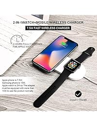 Mire el cargador del teléfono Cargador inalámbrico Estación de carga Estación de carga Base de carga ultra delgada 2 en 1 Base de conexión Cable de carga magnética Compatible Apple Ver iPhone X iPhone 8   8Plus Samsung Galaxy Note