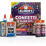 Elmerâ€™s Confetti Slime Kit | Slime Supplies Include Metallic Glue, Clear Glue, Confetti Magical Liquid Slime Activator, 4 Count