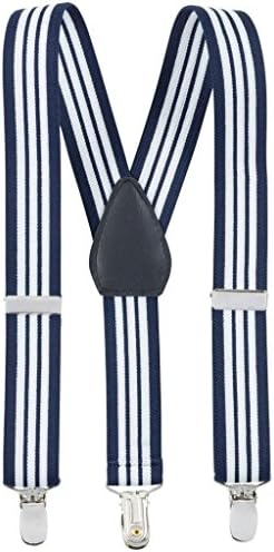 Hold’Em Suspenders for kids Toddler boys Genuine Leather Trim Metal Clip Braces